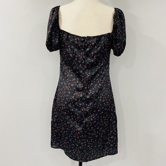 Y2K Koco & K London Sz 8 Black Poppy Gypsy Milkmaid Wench Mini Whimsigoth Dress - Picture 7 of 16